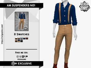 Sims 4 — AM Suspenders N01 by David_Mtv2 — - For teen to elder; - 8 swatches; - New mesh with all LODs; - New maps.