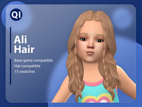 Sims 4 — Ali Hair by qicc — A long wavy hairstyle with baby braids. - Maxis Match - Base game compatible - Hat compatible