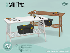 Sims 4 — Skill Time - DIY Woodworking table 1 by SIMcredible! — by SIMcredibledesigns.com available at TSR 3 colors
