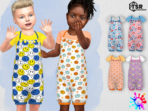 Sims 4 — Happy Smiley Romper - Needs EP Island Living by Pelineldis — Six cute rompers with happy smiley faces print.