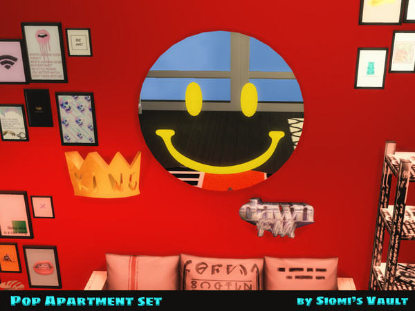 Sims 4 — Pop apartment Mirror by Siomi's Vault by siomisvault — It's smiley face mirror!!! Yaaaay this is an adorable