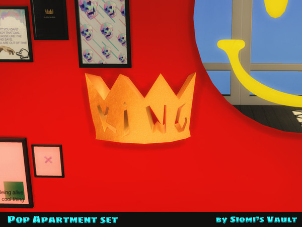 Sims 4 — Pop apartment Wall decor 01 by Siomi's Vault by siomisvault — Wall decor 01.... it's a lovely pop sculpture for
