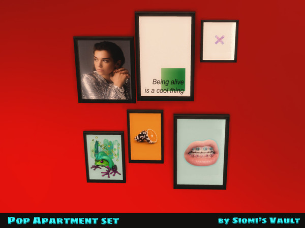 Sims 4 — Pop apartment Wall decor 03 by Siomi's Vault by siomisvault — And the last one pictures ART on your wall.Comes