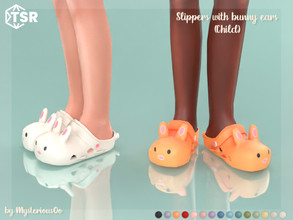 Sims 4 — Slippers with bunny ears Child by MysteriousOo — Slippers with bunny ears for kids in 15 colors