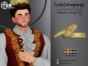 Sims 4 — Sebastian Rings V2 (left) by WisteriaSims — Collaboration with Beto_ae0 **To have the complete outfit check out