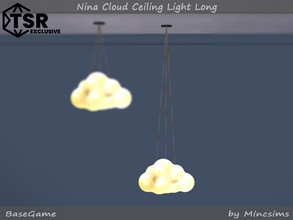 Sims 4 — Nina Cloud Ceiling Light Long by Mincsims — Basegame compatible 5 swatches