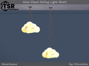 Sims 4 — Nina Cloud Ceiling Light Short by Mincsims — Basegame compatible 5 swatches