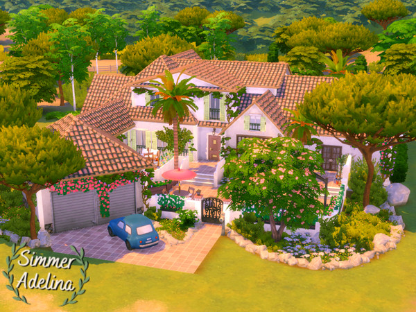 Sims 4 — Spanish Colonial Inspired by simmer_adelaina — This spanish colonial house is the perfect home to a family