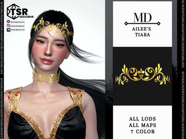 Sims 4 — Ailee tiara Adult by Mydarling20 — new mesh base game compatible all lods all maps 7 colors