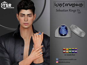 Sims 4 — Sebastian Rings V1 (left) by WisteriaSims — **FOR MEN **NEW MESH *TEEN TO ELDER - Rings Category (left) - 10