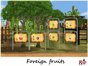 Sims 3 — Large garden signs for Foreign plants by 8hands — [LGS-03] Large garden signs for 4 foreign fruits of Shang