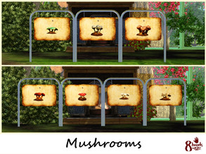 Sims 3 — Large garden signs for Mushrooms by 8hands — [LGS-06] Large garden signs for 7 mushrooms in the supernatural