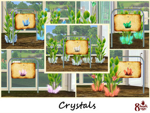 Sims 3 — Large garden signs for Crystals by 8hands — [LGS-09] Large garden signs for 5 crystals in the future world - EP