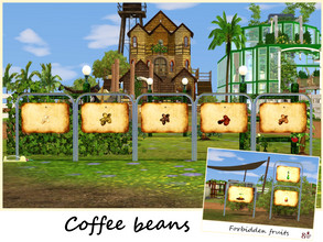 Sims 3 — Large garden signs for Coffee beans and Forbidden fruits by 8hands — [LGS-07] Large garden signs for 5 coffee