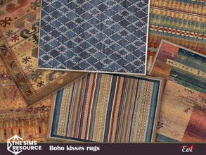Sims 4 — Boho kisses rugs by evi — Six rug variations for bohemian and country style decor.