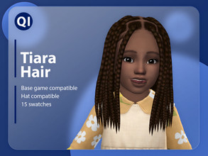 Sims 4 — Tiara Hair by qicc — A very long braided hairstyle. - Maxis Match - Base game compatible - Hat compatible -