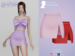 Sims 4 — Nayeon K-Pop (Skirt) by Beto_ae0 — Kpop skirt, enjoy it - 10 colors - New Mesh - All Lods - All maps