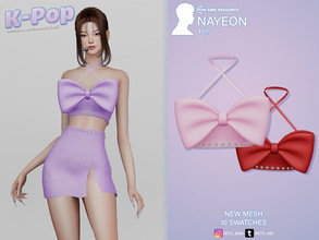 Sims 4 — Nayeon K-Pop (Top) by Beto_ae0 — Top Kpop, Enjoy it - 10 colors - New Mesh - All Lods - All maps