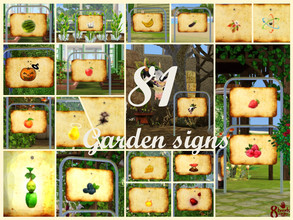 Sims 3 — Large Garden Signs (Set) by 8hands — Large garden signs for All 81 plants in Sims 3 - Manage your beautiful