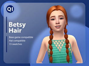 Sims 4 — Betsy Hair by qicc — Pigtail bubble braids. - Maxis Match - Base game compatible - Hat compatible - Child - 15