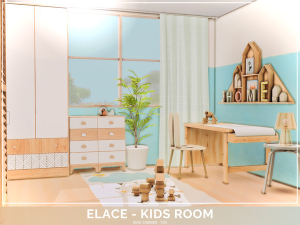 Sims 4 — Elace Kids room - TSR only CC by Mini_Simmer — Room type: Kids room Size: 4x4 Price: $2,408 Wall Height: Short