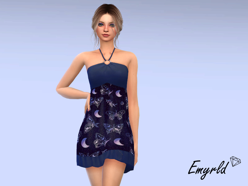 Sims 4 The Sims Resource | Dark Butterfly Dress by TSR Creator