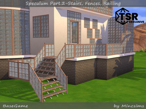 Sims 4 — Speculum Part.2 - Stairs, Fence, Railing by Mincsims — The set consists of 10 packages. All packages are