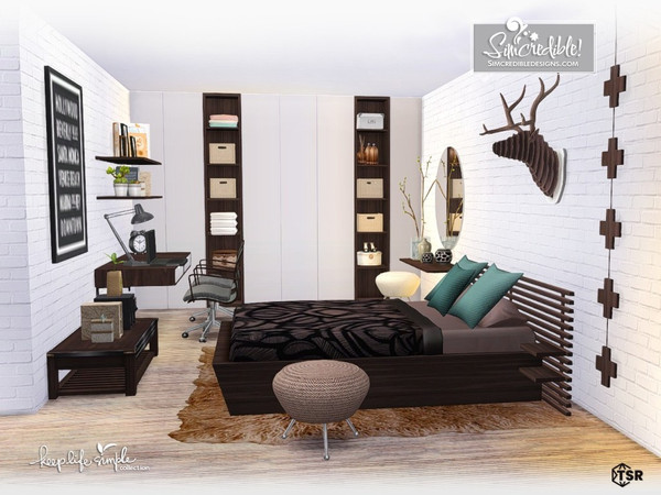 Sims 4 — Keep Life Simple Bedroom [web transfer] by SIMcredible! — Time to Keep your life simple in the bedroom too. This