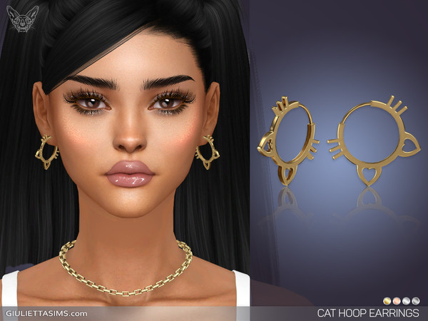 The Sims Resource - Cat Hoop Earrings