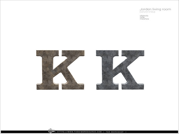 Sims 4 — Jorden livingroom - K wall sculpture by Severinka_ — Letter K wall metal sculpture From the set 'Jorden living