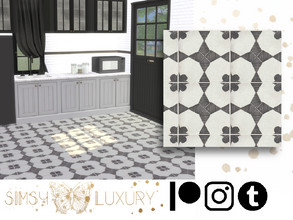 Sims 4 — Enchante - Floor by Sims4Luxury — 1 swatch vintage black&white pattern floor tile