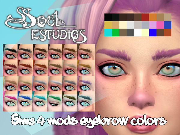 Sims 4 — Eyebrow Colors N.1 by ssoulstudios — -27 COLOR PAIRS -BASE GAME COMPATIBLE