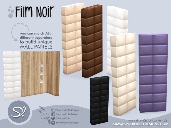 Sims 4 — Film Noir Separator 3 by SIMcredible! — by SIMcredibledesigns.com available exclusively at TSR 6 colors