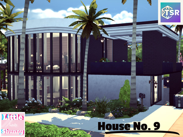 Sims 4 — House No. 9 by LittleLadyShunny — A simple modern tropical house for a family of 4 sims with a special mirror