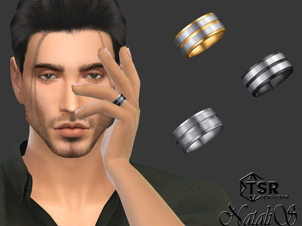The Sims Resource - Mens satin channel faceted ring