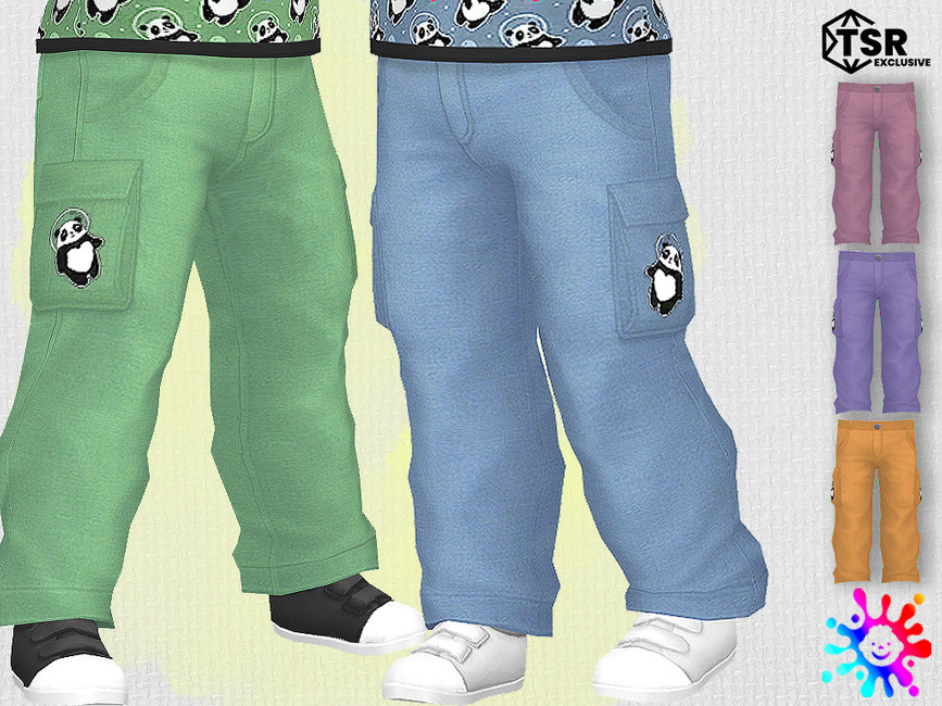 The Sims Resource - Toddler Space Panda Cargo Pants