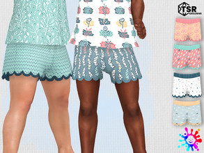 Sims 4 — Aqua and Peach Shorts - Needs EP Cottage Living by Pelineldis — Six lovely shorts in shades of aqua and peach.