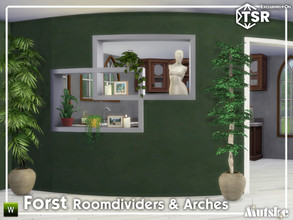 Sims 4 — Forst Curved Bookcases and Arches Model 5 by Mutske — You can mix and match these of roomdividers and arches.