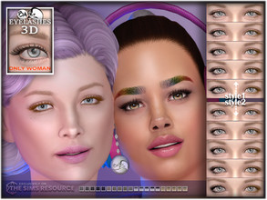 Sims 4 — Eyelashes 3D by BAkalia — Hello :) These modest 3D eyelashes are a medium-length classic style intended for