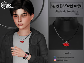 Sims 4 — Akatsuki Necklace (kids) by WisteriaSims — **FOR KIDS **NEW MESH - Necklace Category - 1 swatch - Base Game