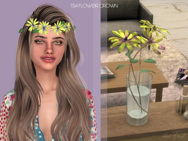 Sims 4 — Flower Crown //osteospermum by tokotomy — New Mesh 8 Swatches All Lods Custom Thumbnail You can find it in the