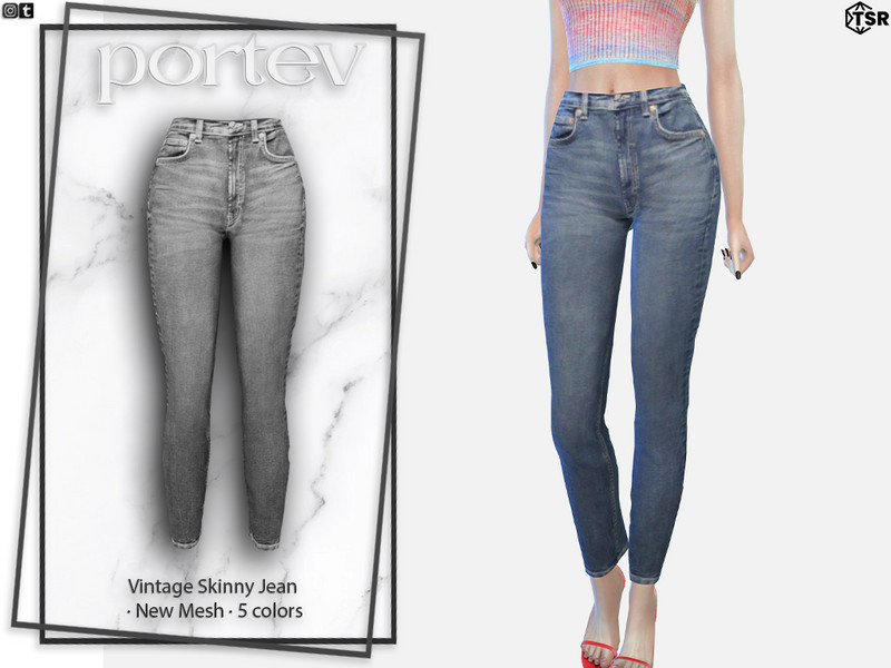 Sims 4 The Sims Resource | Vintage Skinny Jean by TSR Creator