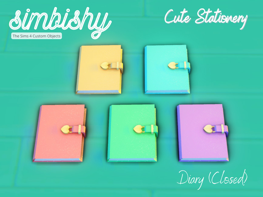 The Sims Resource - Cute Stationery Set - Diary (Closed)