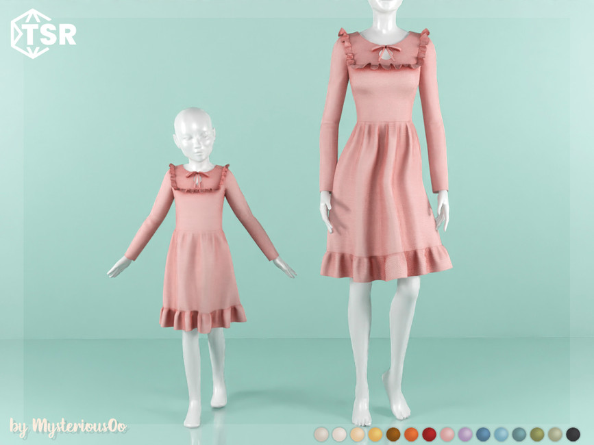 Sims 4 Child Ruffle The Sims Resource - Dress with long sleeves and ruffles Child