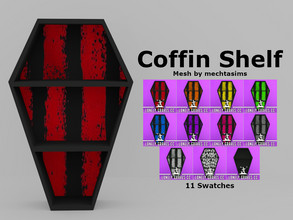 Sims 4 — Coffin Shelf by simsloverxyz — Coffin Shape Shelf Mesh by mechtasims REQUIRED
