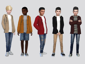 Sims 4 — Carson Hoodie Jacket Boys by McLayneSims — TSR EXCLUSIVE Standalone item 8 Swatches MESH by Me NO RECOLORING