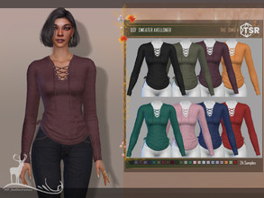 Sims 4 — SWEATER AVELLONER by DanSimsFantasy — Light sweater in soft cotton material, braided on the chest and fitted on