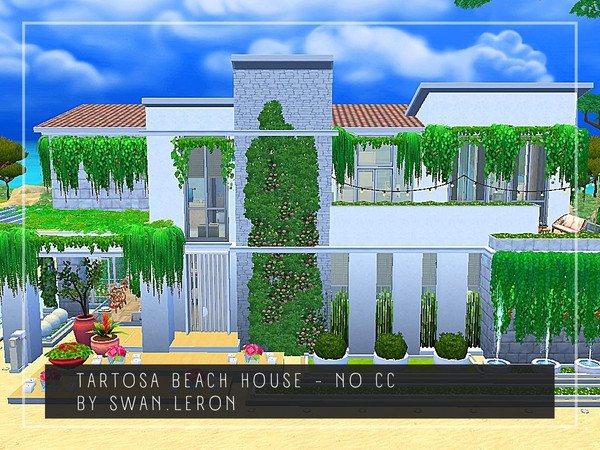 Sims 4 — Tartosa Beach House by swanleron — Tartosa Beach House (no CC) House is fully furnished and decorated, without