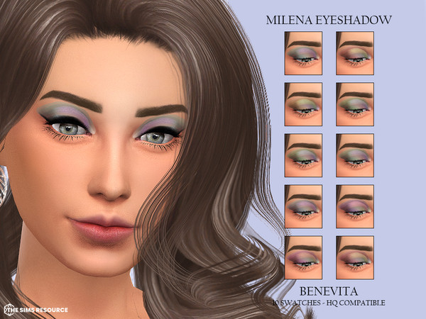 Sims 4 — Milena Eyeshadow [HQ] by Benevita — Milena Eyeshadow HQ Mod Compatible 10 Swatches I hope you like!