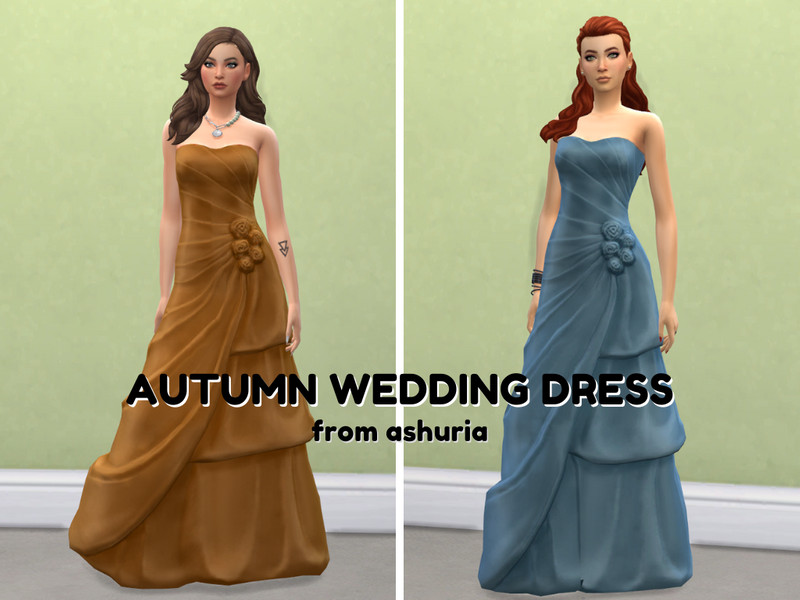 Sims 4 The Sims Resource | Autumn Wedding Dress by TSR Creator